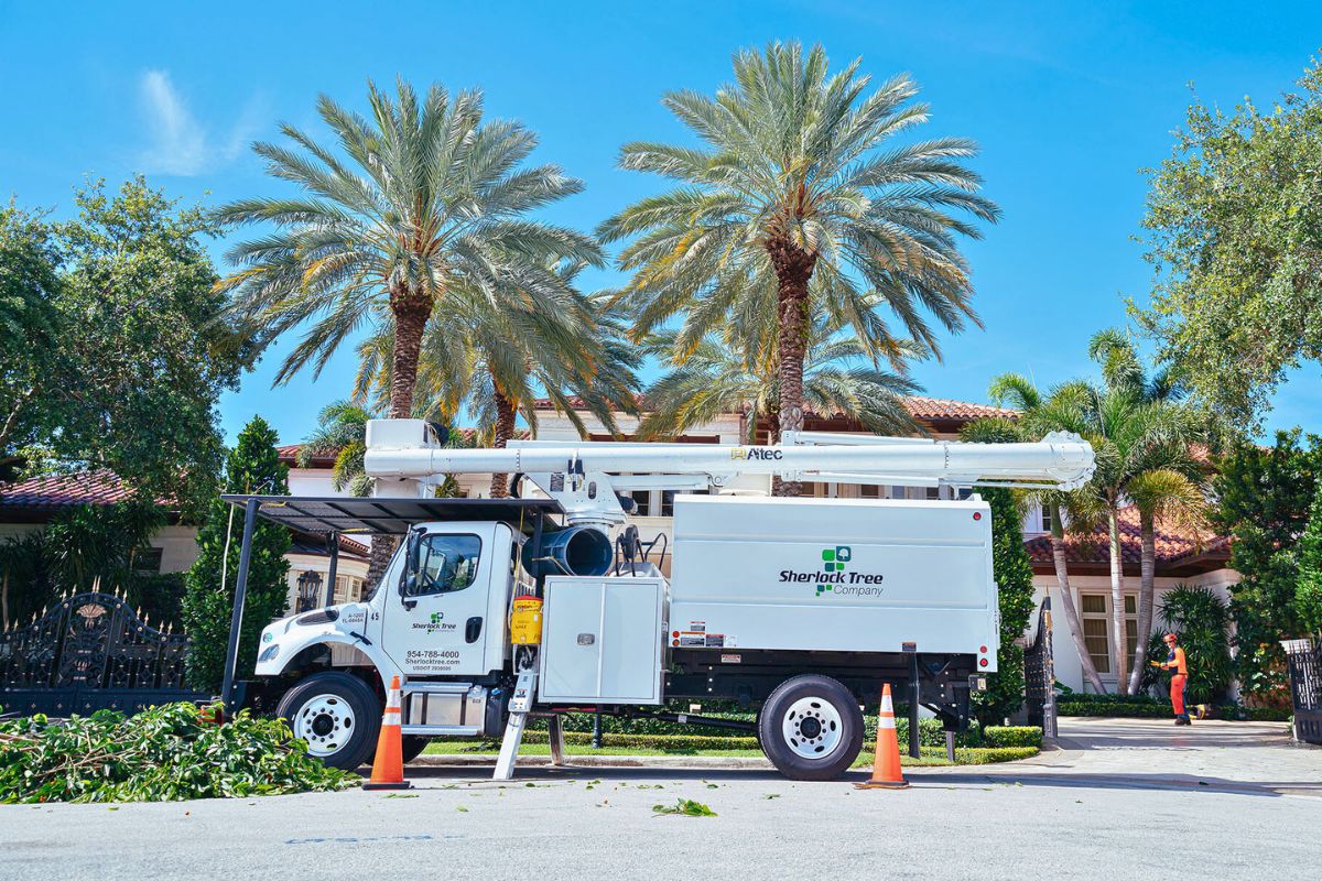 The Sherlock truck parked outside of a home in Pompano Beach, FL.